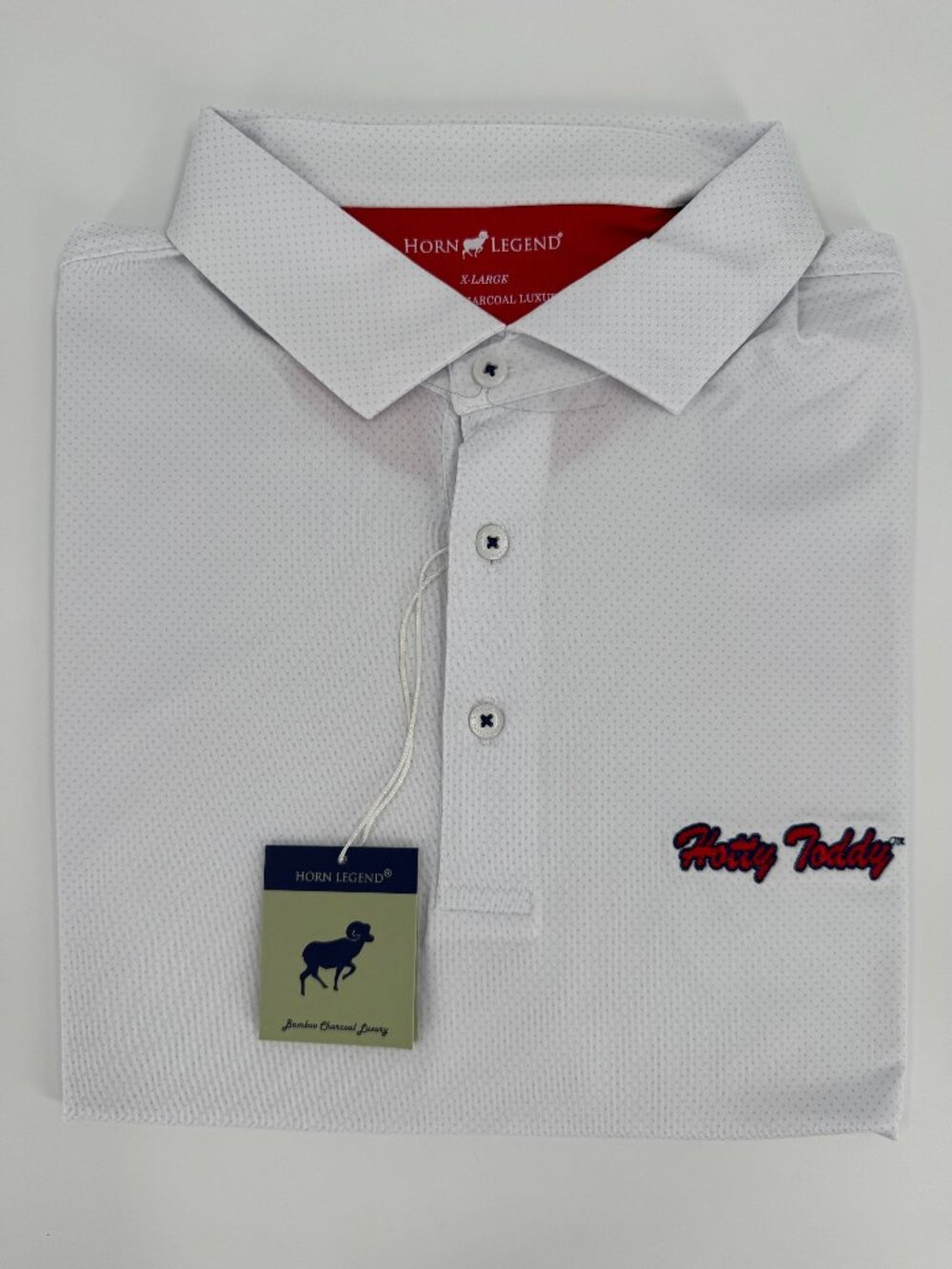 OLE MISS! "Hotty Toddy" Powder Blue Dot Performance Polo! Horn Legend! XL - NWT